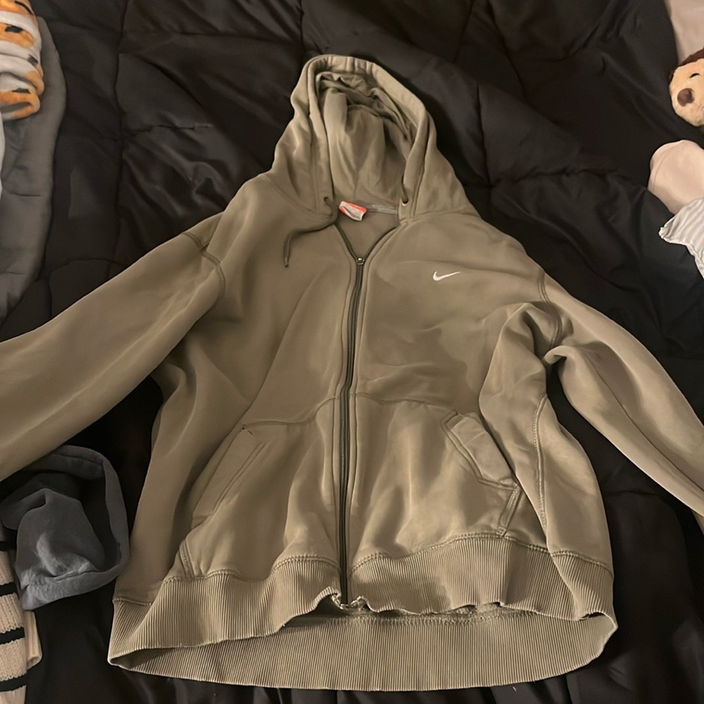 Sage green Nike hoodie zip up